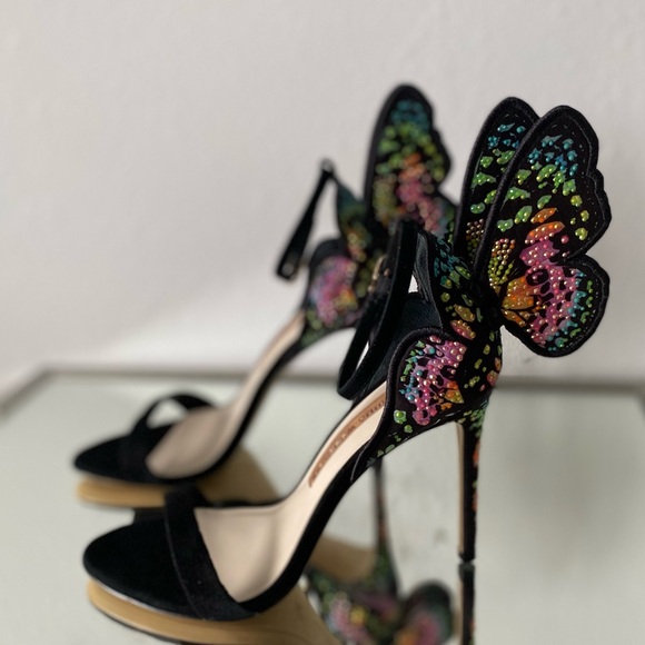 New Sophia Webster Chiara Embellished Heeled Sandals Papillon Paradise Print - Picture 5 of 12